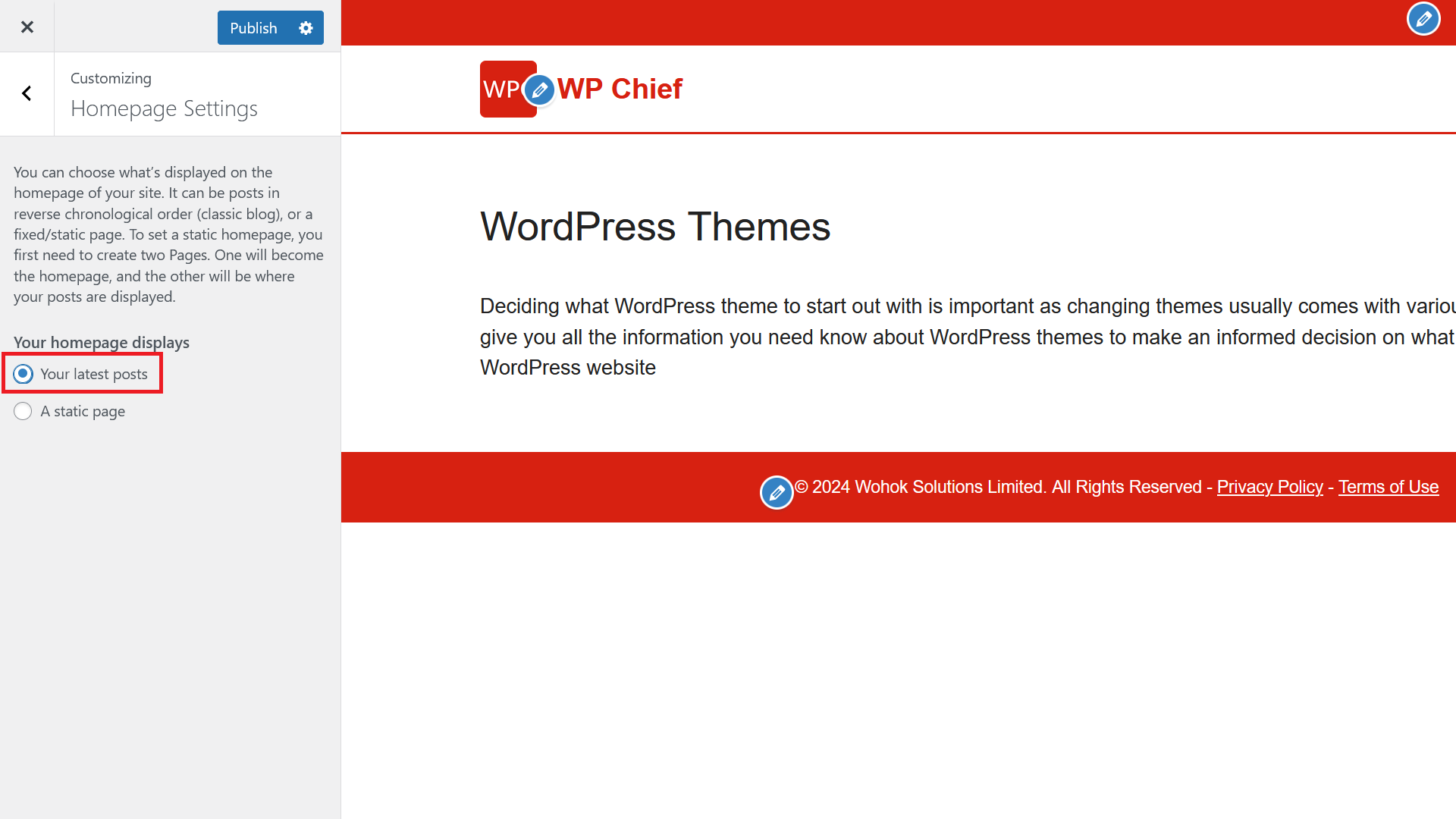 How to Change Front Page in WordPress