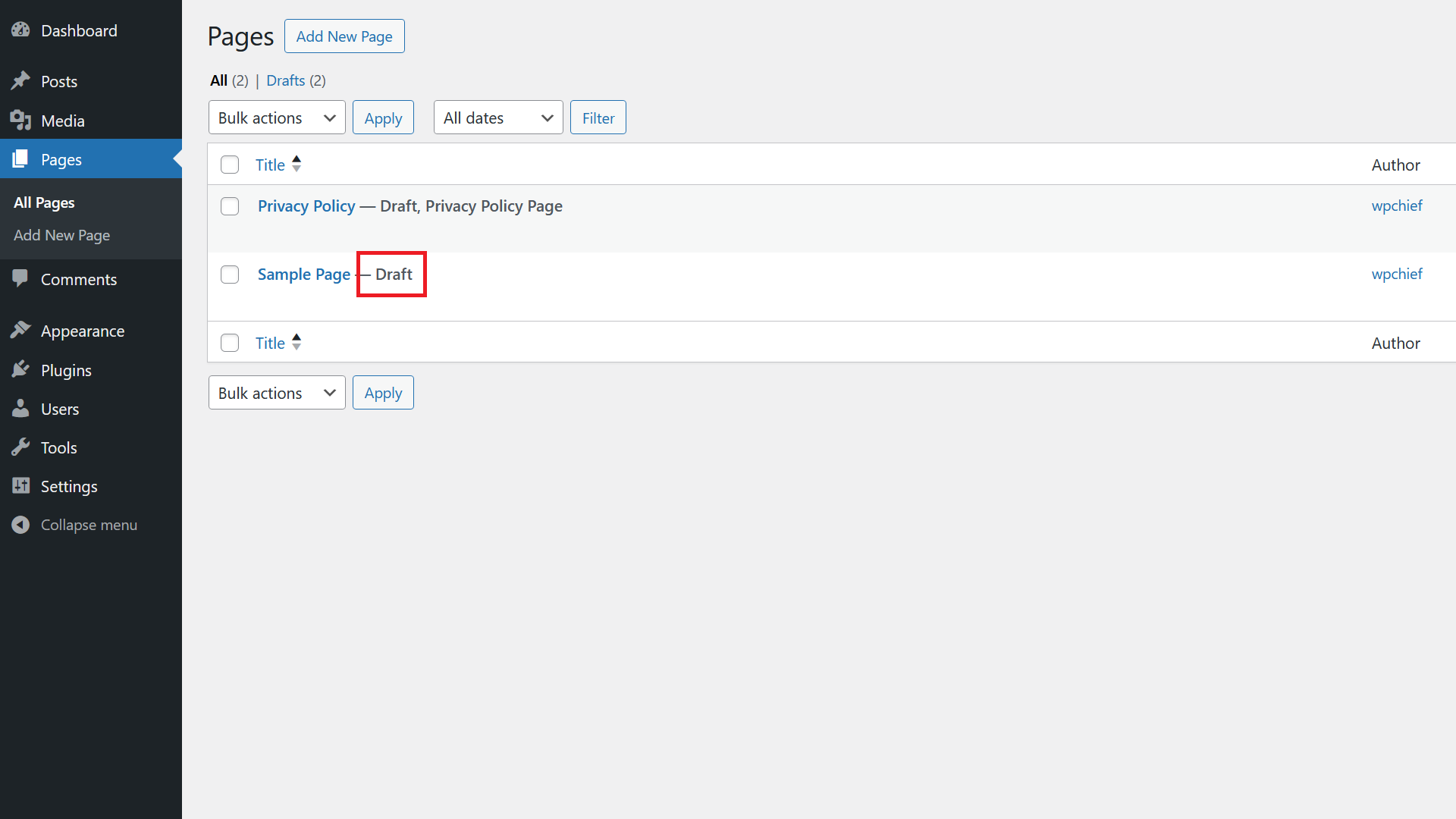 How to Hide a Page on WordPress
