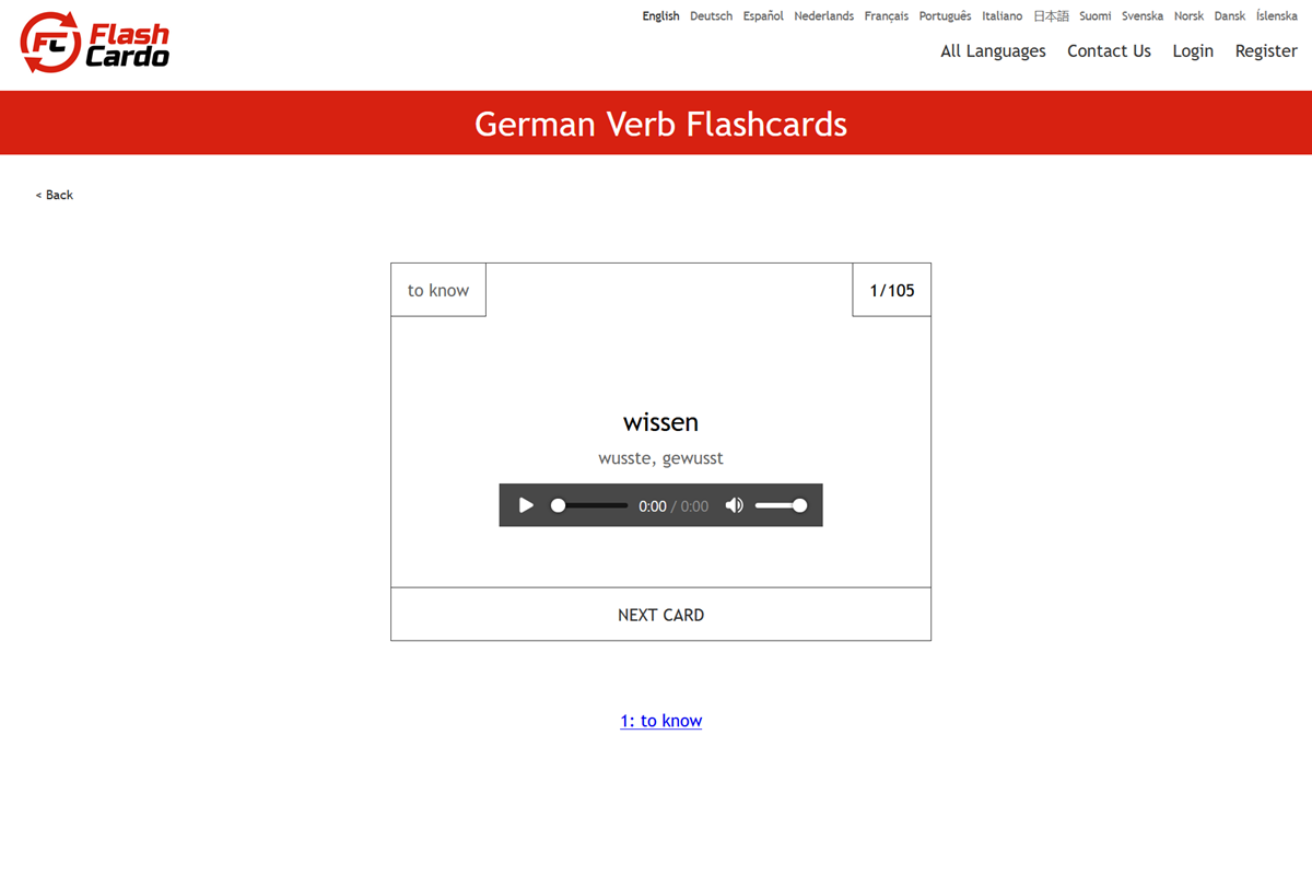 Learning flashcards