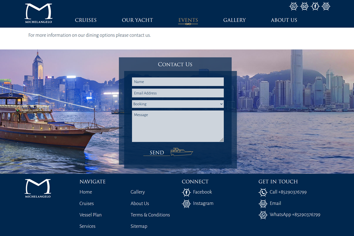 Michelangelo Cruises Footer