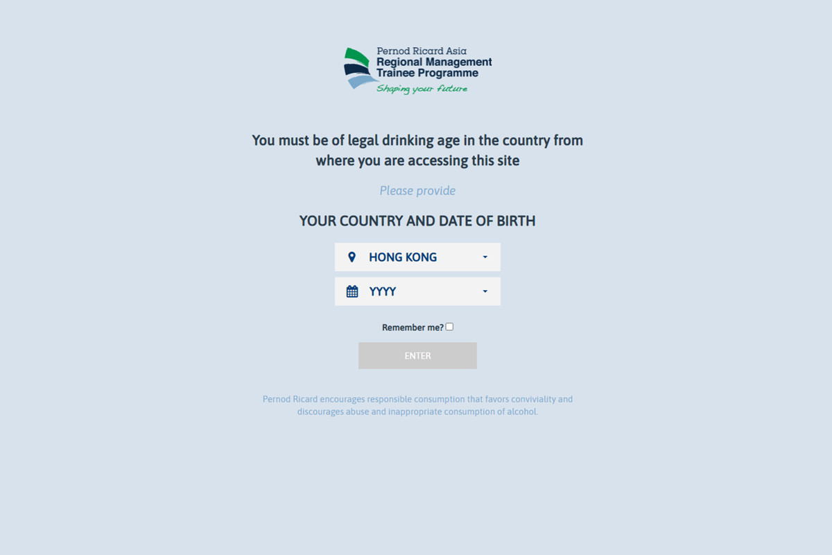 Age and Location Check